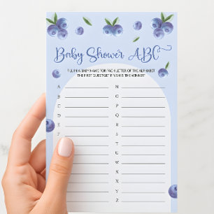 Blueberry Sweet Waterverf Baby shower ABC spel
