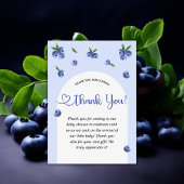 Blueberry Sweet Waterverf Boy Baby shower Bedankkaart