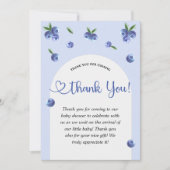 Blueberry Sweet Waterverf Boy Baby shower Bedankkaart (Voorkant)