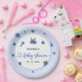 Blueberry Sweet Waterverf Boy Baby shower Papieren Bordje (Feest)