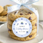 Blueberry Sweet Waterverf Boy Baby shower Ronde Sticker