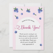 Blueberry Sweet Waterverf Meisje Baby shower Bedankkaart (Voorkant)