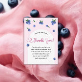 Blueberry Sweet Waterverf Meisje Baby shower Bedankkaart