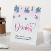 Blueberry Sweet Waterverf Meisje Baby shower Drink Reclamebord Met Voetstuk (Insitu)