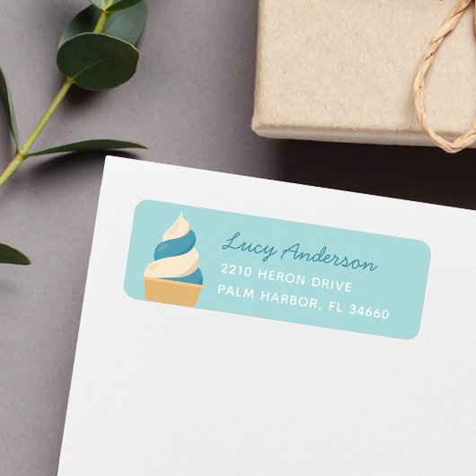 Blueberry Swirl Ice Cream Return-adres Etiket