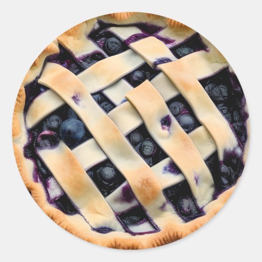 Blueberry taart met Fancy korst Ronde Sticker (Voorkant)