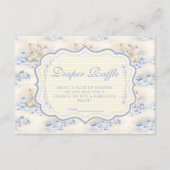 Blueberry Teddy Gift Toile Diapper Raffle Informatiekaartje (Voorkant)