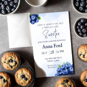 Blueberry thema douche uitnodigen kaart