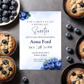 Blueberry thema douche uitnodigen kaart