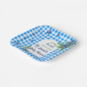 Blueberry-thema Gingham Waterverf Baby shower Papieren Bordje (Gebogen)