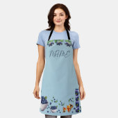 Blueberry thema overal print Schort (Gedragen)