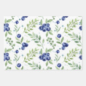 Blueberry Theme Assorted WrappingPaper Flat Sheets Inpakpapier Vel (Voorkant 2)