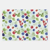 Blueberry Theme Assorted WrappingPaper Flat Sheets Inpakpapier Vel (Voorkant)
