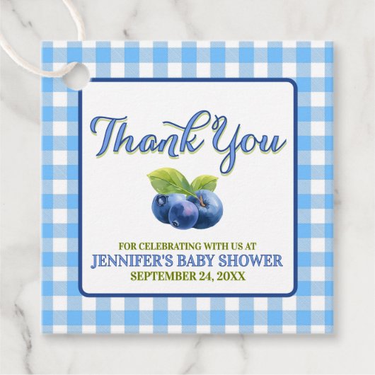 Blueberry Theme Baby shower Bedankt Bedankjes Labels (Voorkant)