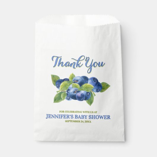 Blueberry Theme Baby shower Bedankt Bedankzakje (Voorkant)