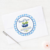 Blueberry Theme Baby shower Bedankt Ronde Sticker (Envelop)