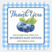 Blueberry Theme Baby shower Bedankt Vierkante Sticker (Voorkant)