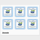 Blueberry Theme Baby shower Bedankt Vierkante Sticker (Vel)