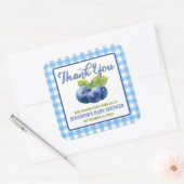 Blueberry Theme Baby shower Bedankt Vierkante Sticker (Envelop)