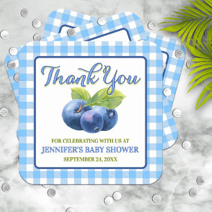 Blueberry Theme Baby shower Bedankt Vierkante Sticker