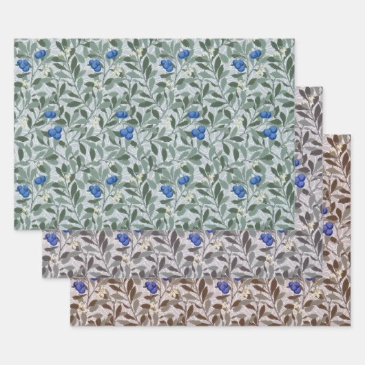 Blueberry Tree, William Morris Inpakpapier Vel (Set)