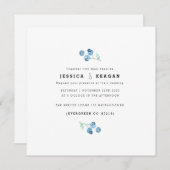 Blueberry Trio Waterverf bruiloft uitnodigen Kaart (Voorkant / Achterkant)