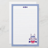 Blueberry Truffle Bunny Briefpapier (Voorkant / Achterkant)