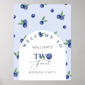 Blueberry Twee lieve verjaardagsfeestje welkom Poster (Voorkant)