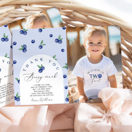 Blueberry Twee zoete verjaardagsfoto dank u kaart