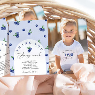 Blueberry Twee zoete verjaardagsfoto dank u kaart