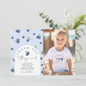 Blueberry Twee zoete verjaardagsfoto dank u kaart (Staand voorkant)