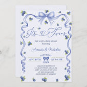 Blueberry Twins-Baby shower Kaart (Voorkant / Achterkant)