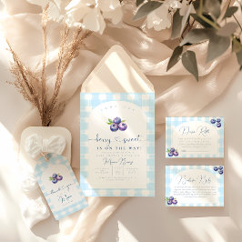 Blueberry-uitnodiging voor baby shower kaart