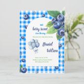 Blueberry-uitnodiging voor Baby shower Kaart (Staand voorkant)
