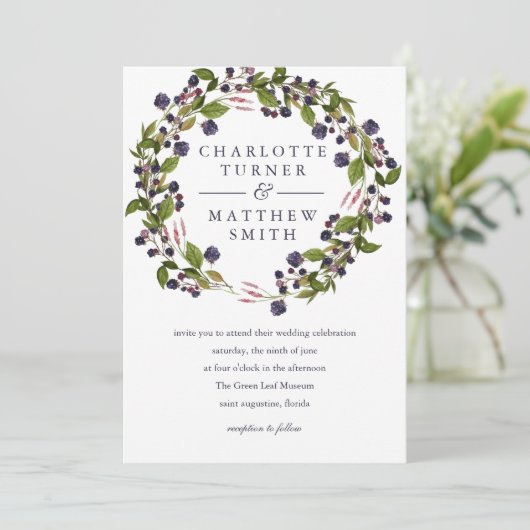 BlueBerry | Uitnodiging voor weduwen (Staand voorkant)