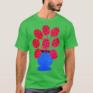 Blueberry Vase Franse Fuchsia Bladeren Vassen Stuf T-shirt