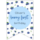 Blueberry Verjaardag 12 maanden Foto Milestone Vlaggetjes (Eerste vlag)
