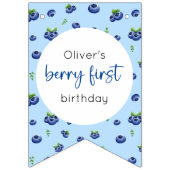Blueberry Verjaardag 12 maanden Foto Milestone Vlaggetjes (Eerste vlag)