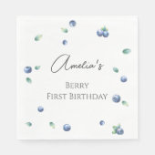 Blueberry verjaardagsfeestje Berry Sweet Waterverf Servet (Voorkant)