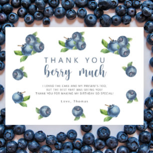 Blueberry verjaardagsfeestje veel dank u bessen bedankkaart