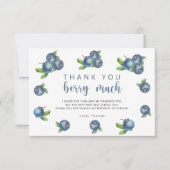 Blueberry verjaardagsfeestje veel dank u bessen bedankkaart (Voorkant)