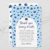 Blueberry-verjaardagsfoto bedankt kaart (Voorkant / Achterkant)