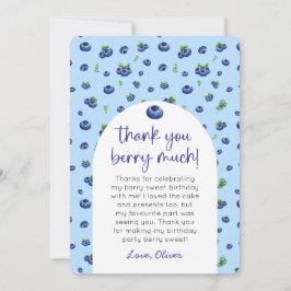 Blueberry-verjaardagsfoto bedankt kaart