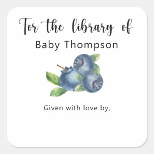 Blueberry - voor de bibliotheek van vierkante sticker