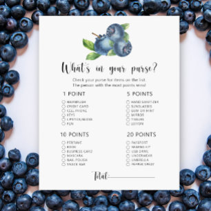 Blueberry - Wat zit er in je tas baby shower spel