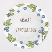 Blueberry Waterverf aangepaste voedseletiketten Labels (Design 2)