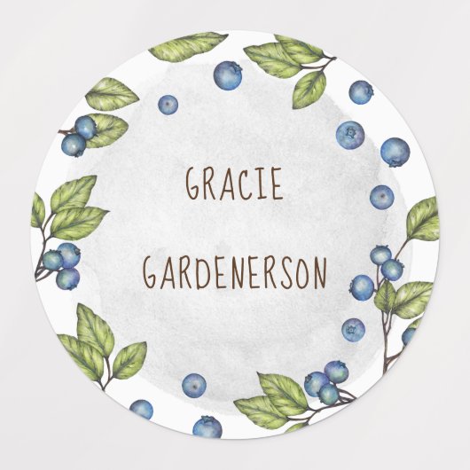 Blueberry Waterverf aangepaste voedseletiketten Labels (Design 2)