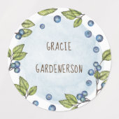 Blueberry Waterverf aangepaste voedseletiketten Labels (Design 1)