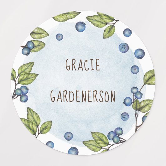 Blueberry Waterverf aangepaste voedseletiketten Labels (Design 1)