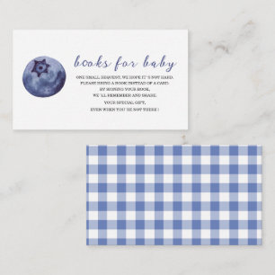 Blueberry Waterverf baby shower boeken voor baby Informatiekaartje
